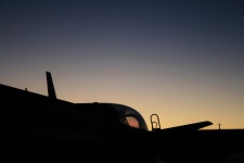 Jet Cockpit Against The Dawn