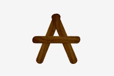 Letter A From Wood Ice-cream
