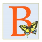 Letter B, Butterfly Illustration