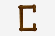 Letter C From Wood Ice-cream