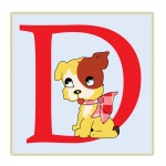 Letter D, Dog Illustration