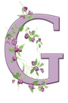 Letter G Floral Initial