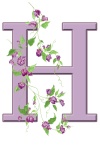 Letter H Floral Initial