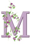 Letter M Floral Initial