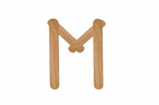 Letter M From Wood Ice-cream