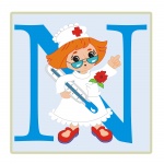 Letter N, Nurse Illustration