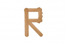 Letter R From Wood Ice-cream