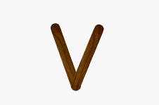 Letter V From Wood Ice-cream