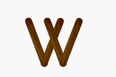 Letter W From Ice-cream Stick
