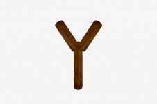 Letter Y From Wood Ice-cream