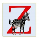 Letter Z, Zebra Illustration