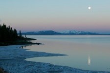 Moon Setting Over Lake