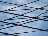 Overhead Electricity Wires Crossing