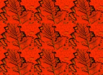 Red Etched Leaf Wallpaper