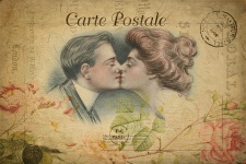 Romantic Couple Vintage Postcard
