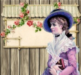 Vintage Lady Roses Background