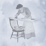 Woman Ironing Vintage Illustration