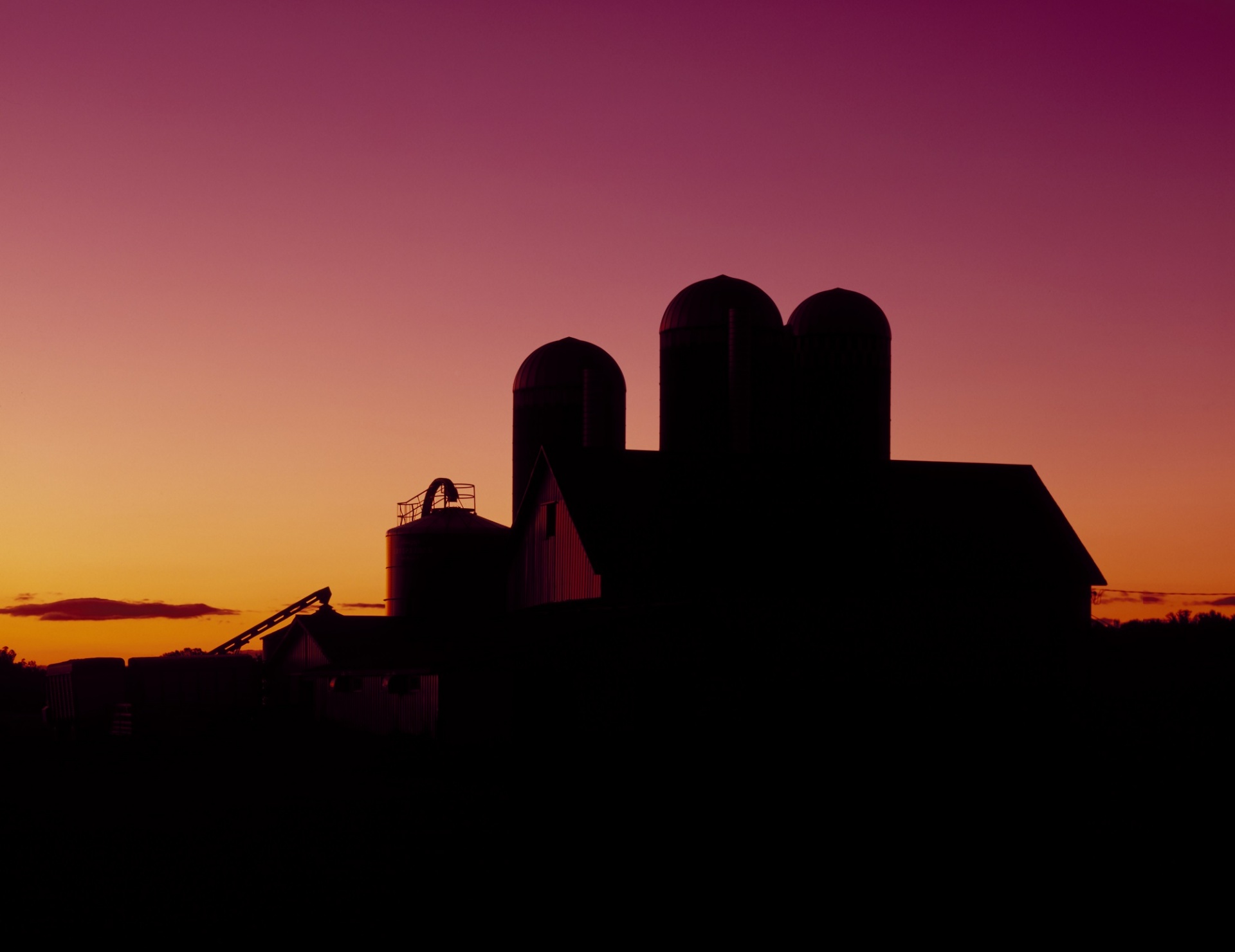 Dairy Barn At Sunset