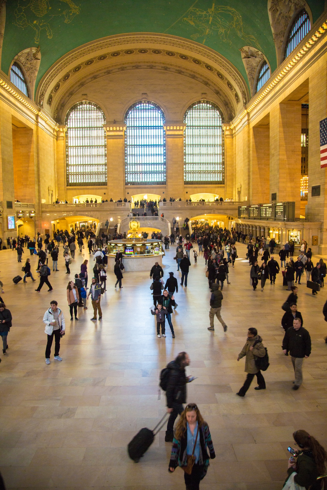 Grand Central station in New York. It is the largest train station in the world by number of platforms: 44, with 67 tracks