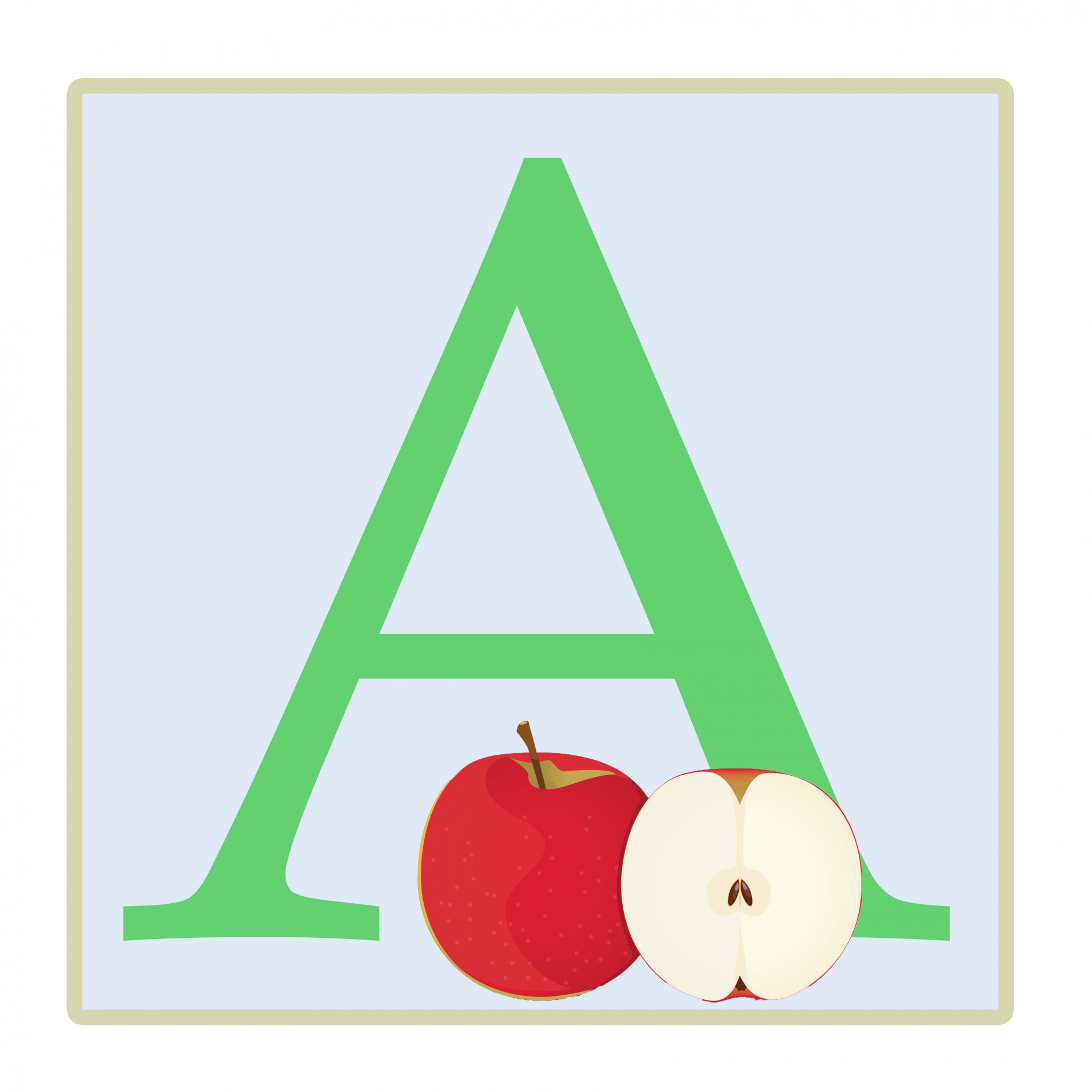 Letter A, Apple Illustration