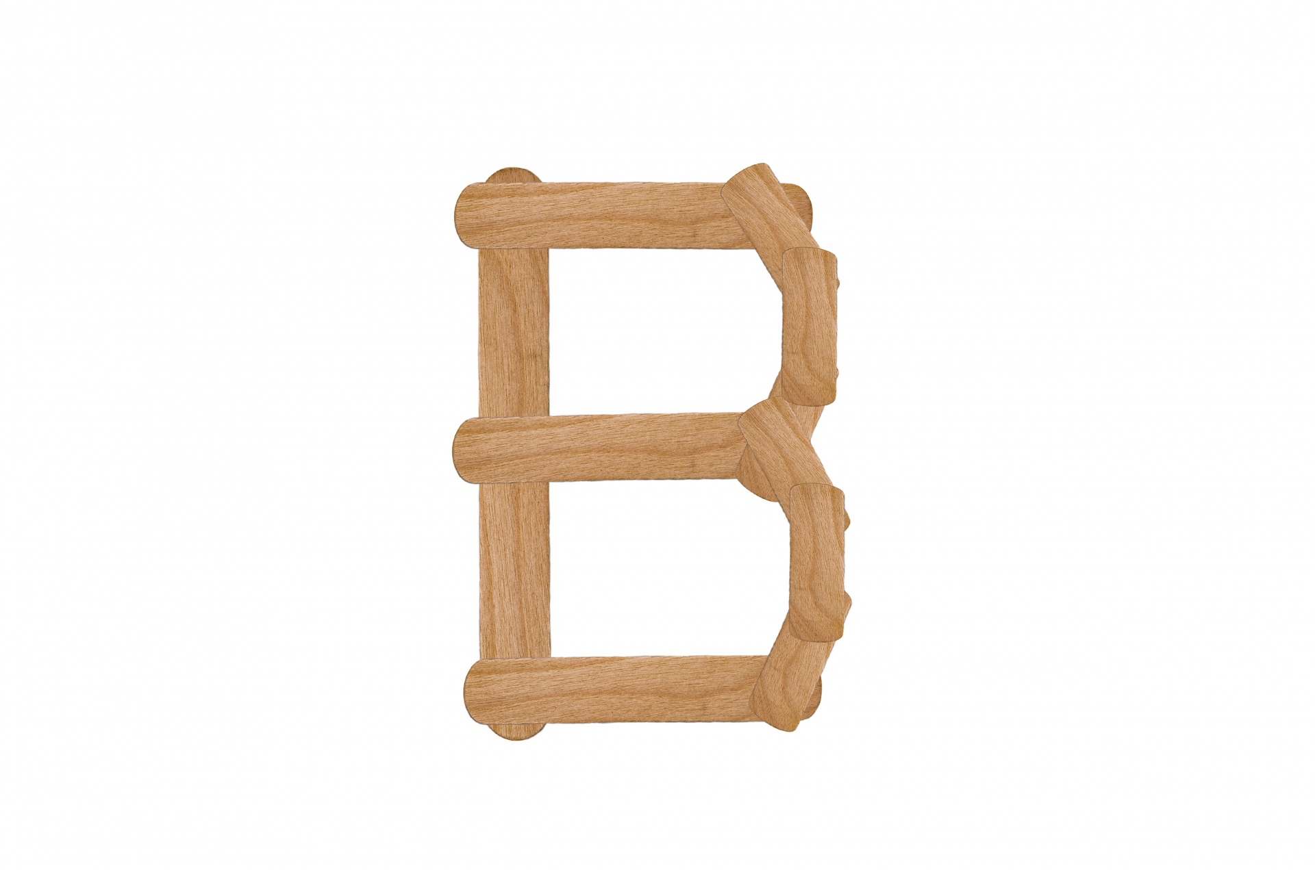 Letter B From Wood Ice-cream