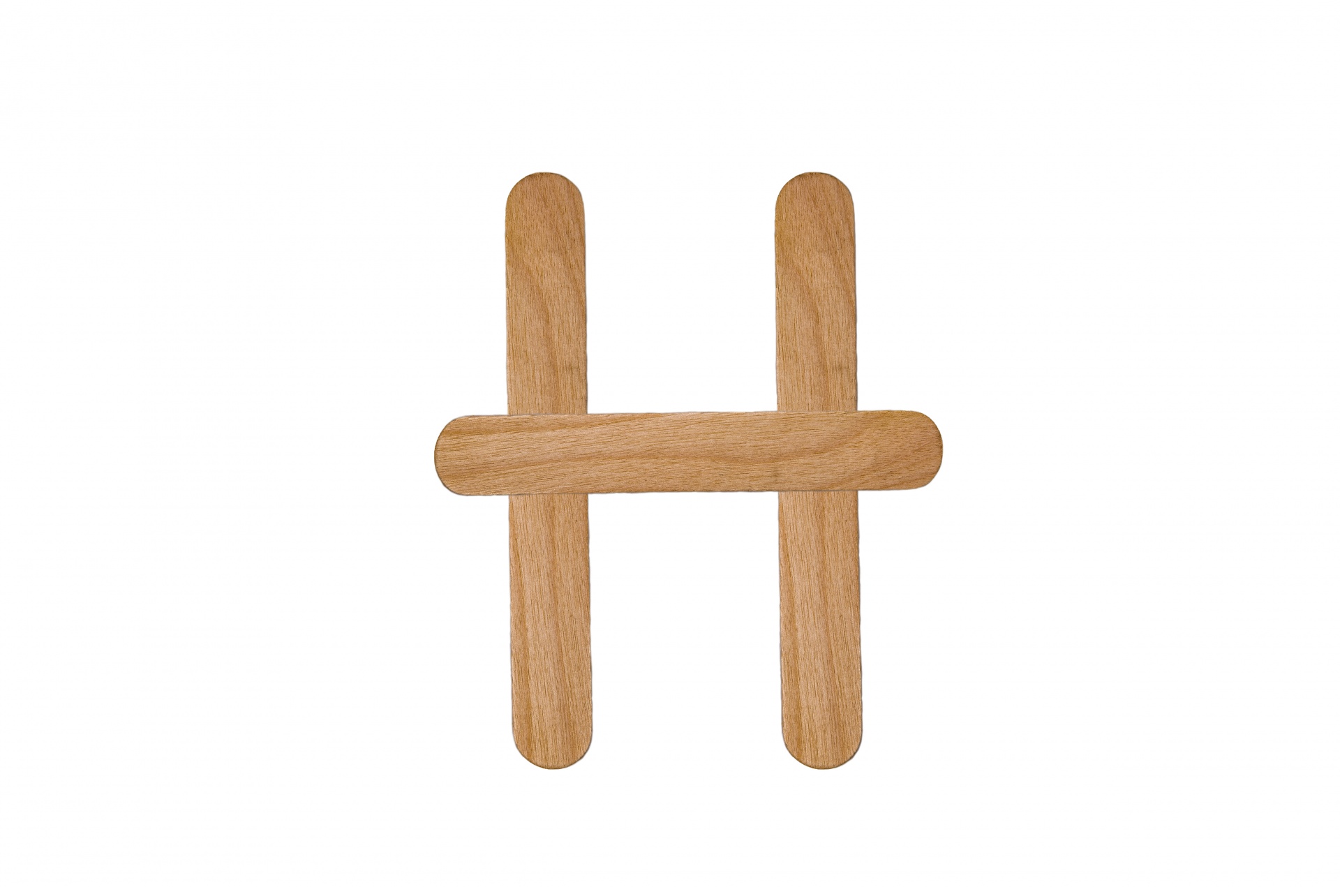 Letter H From Wood Ice-cream