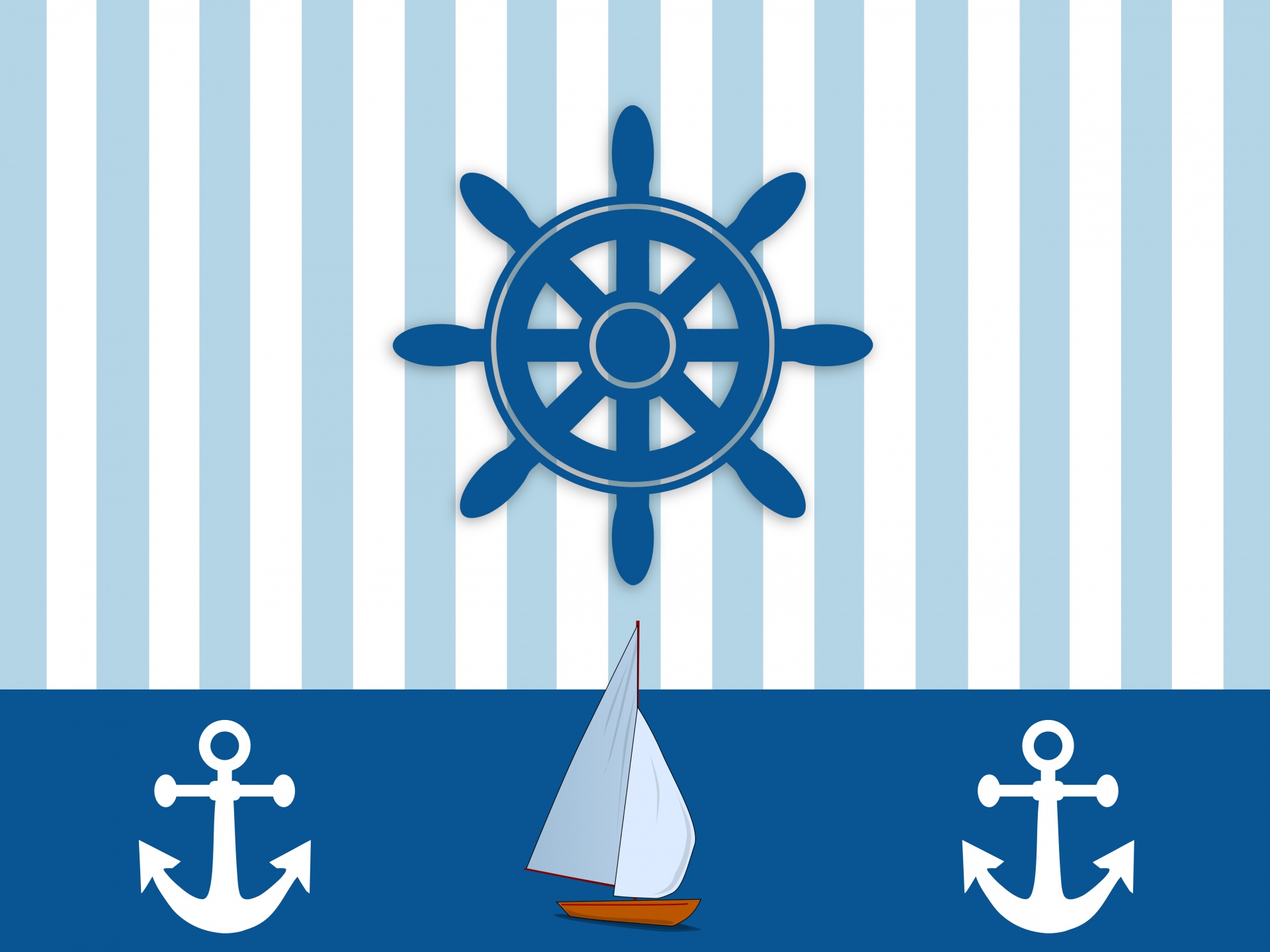 Nautical Ships Wheel Wallpaper