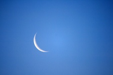 Crescent Moon In Blue Sky
