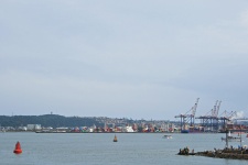Harbour With Buoys And Cranes