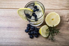 Lemonade With Lemon And Blueberries