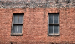 Old Red Brick Wall And Windows