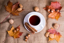 Tea And Autumn Decorations