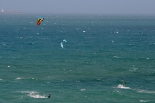 Windsurfer Canopies On The Sea
