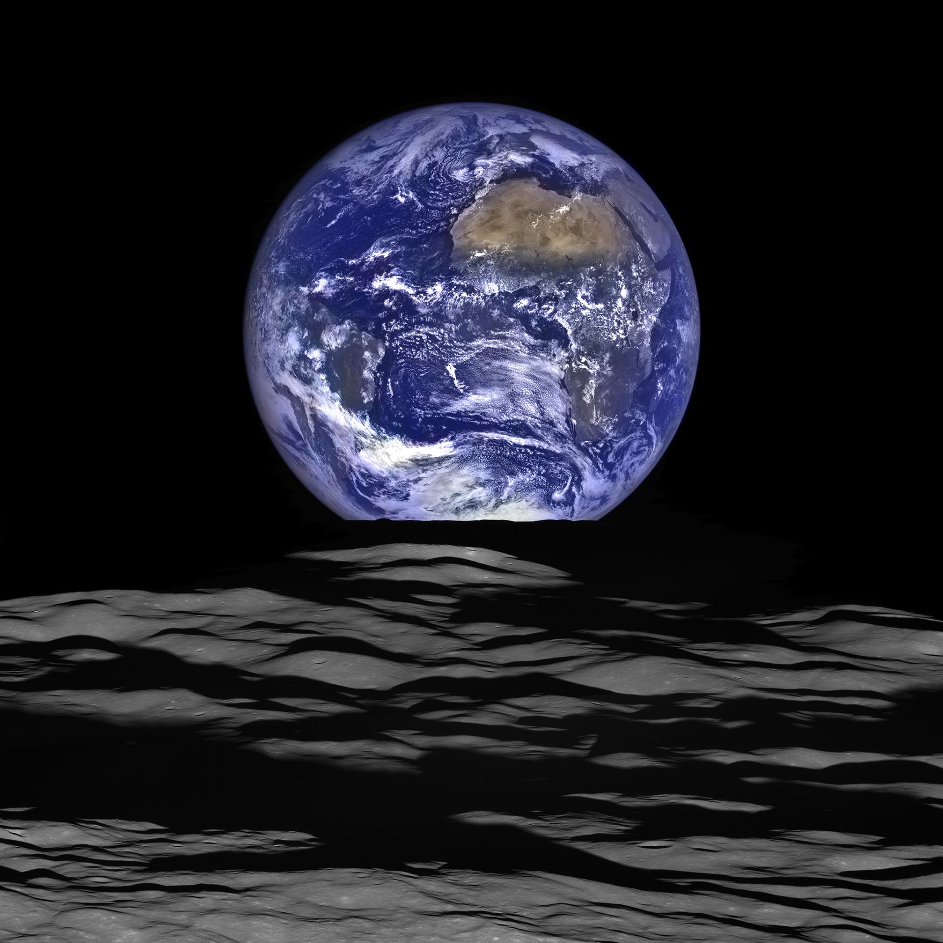 Earth as seen from the lunar lander