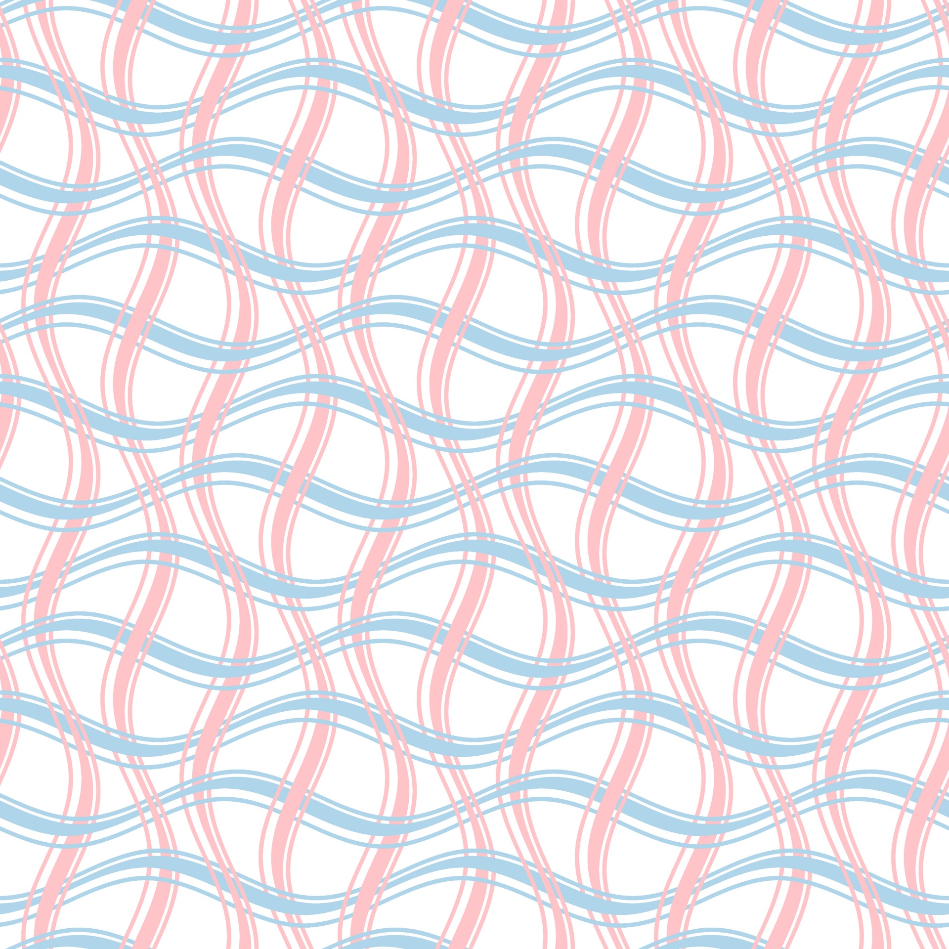 Pink Blue Waves Pattern