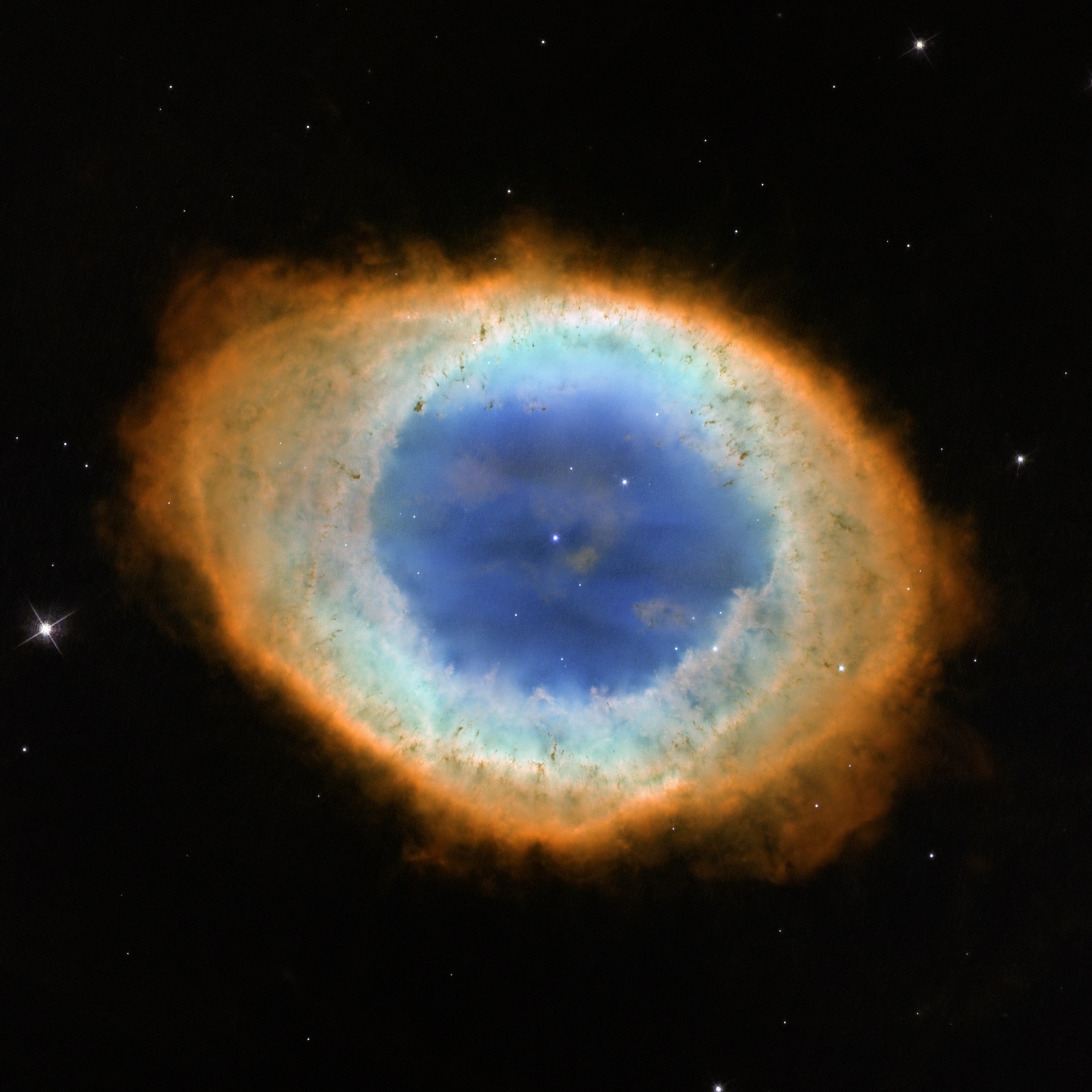 Hubble view of ring nebula in outer space