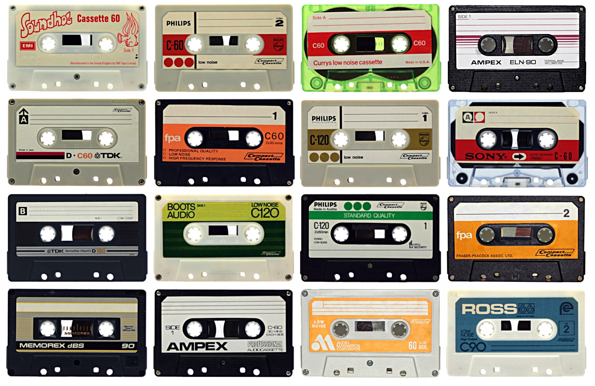 Sixteen Audio Cassettes