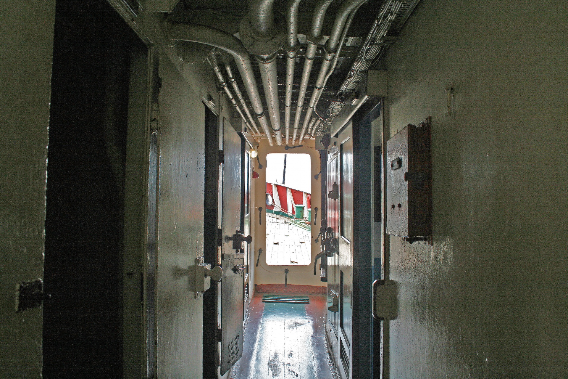 View Down Narrow Passage Of Boat
