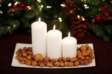Candles And Nuts At Christmas