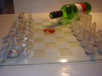 Glass Chess Wine Spill