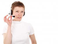 Woman With Headset Talking