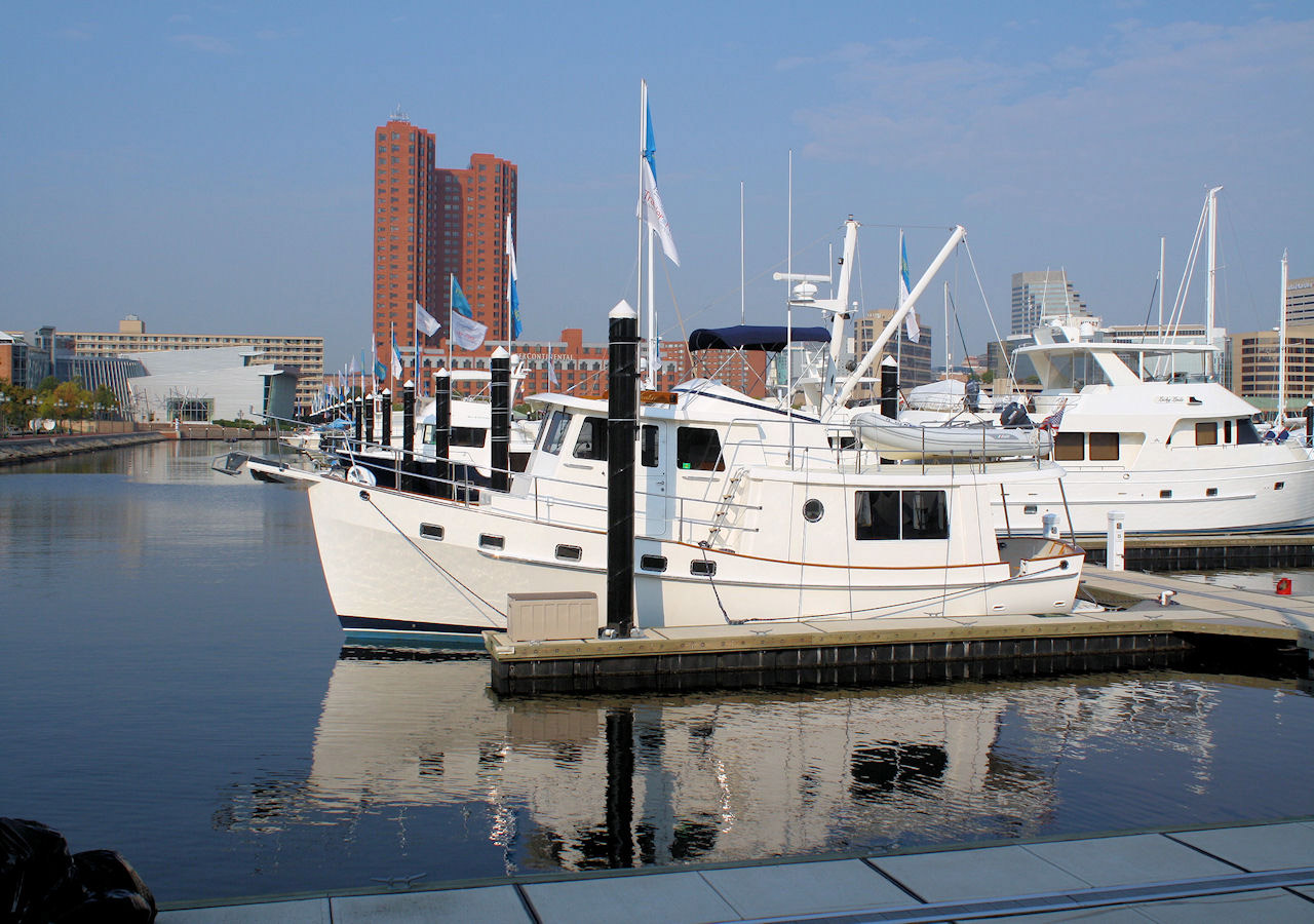Picture taken of Baltimore Harbor, MD of boats docked