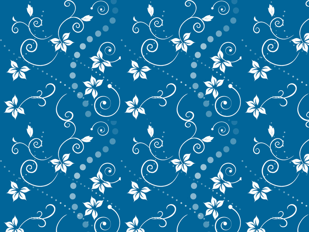 a dark blue background with light blue and white swirls and flowers