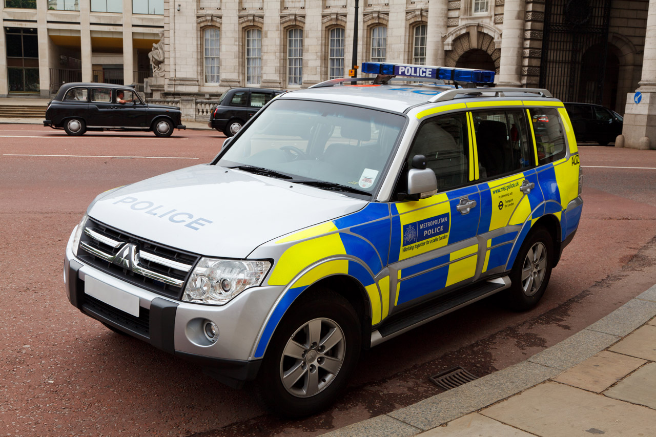 police car parking in London