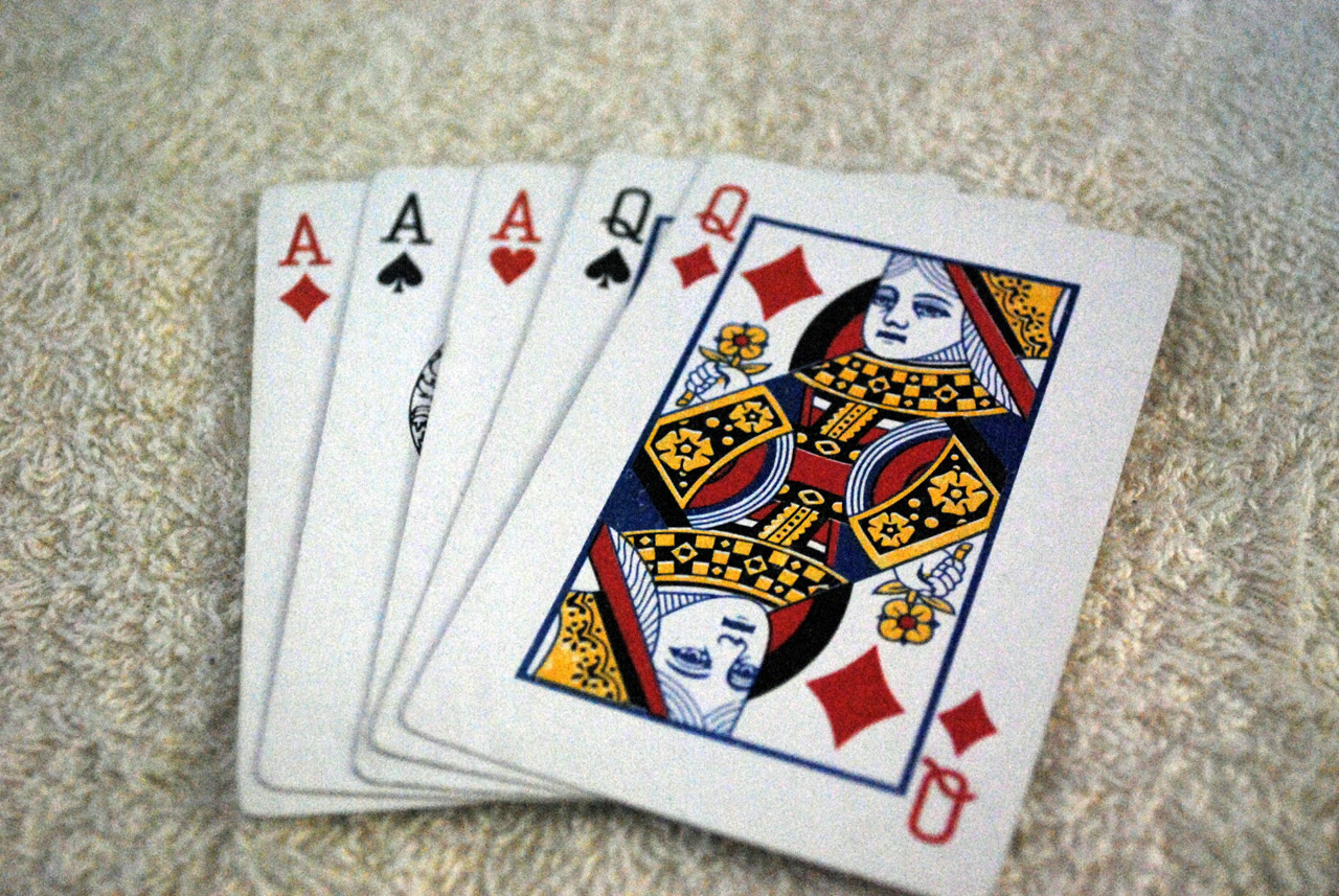 aces over queens ,full house poker hand