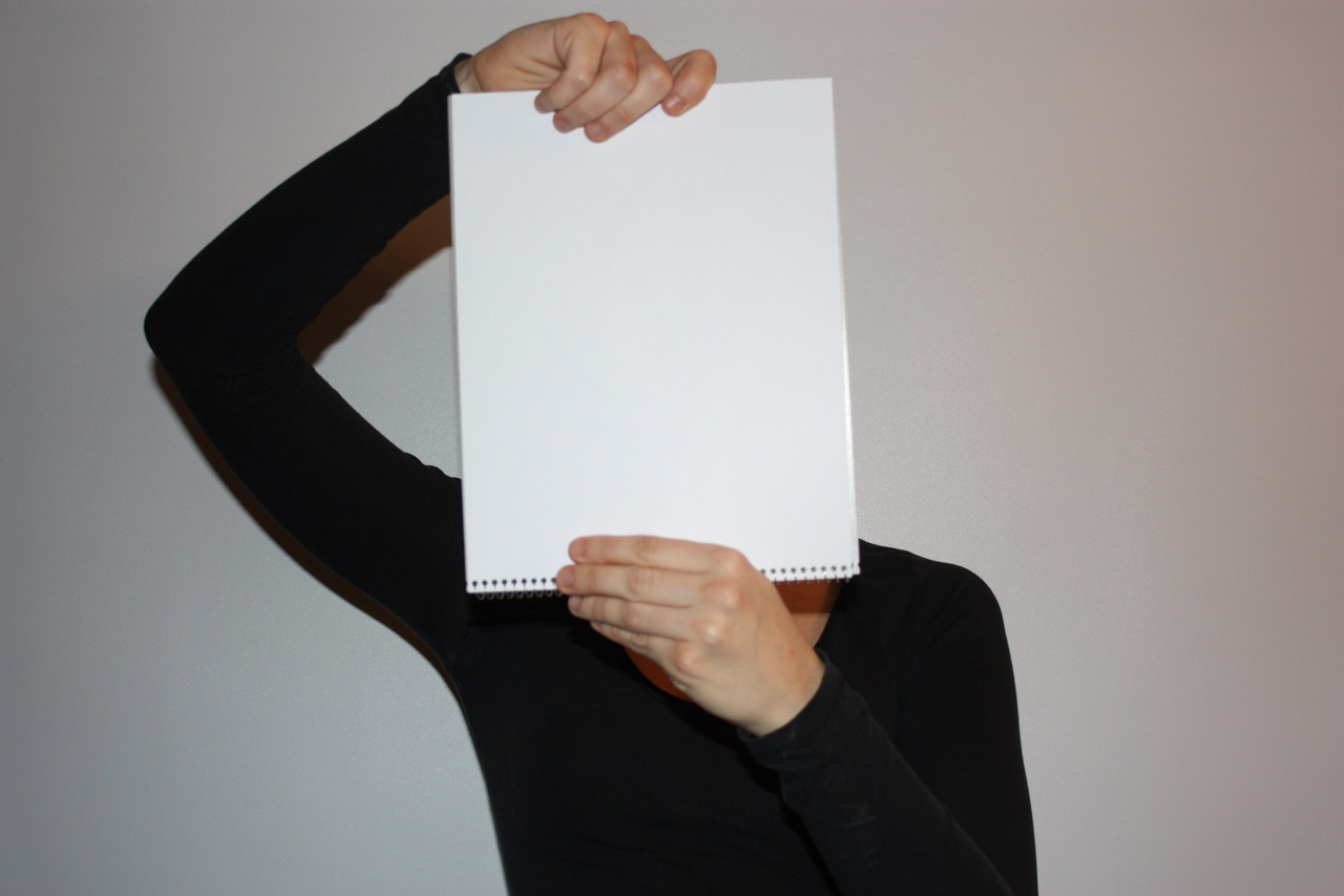 Girl And Blank Paper
