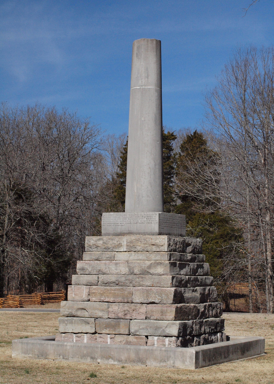 The Meriwether Lewis Monument marks to burial place of Meriwether Lewis. It is found along the Natchez Trace Parkway in Tennessee