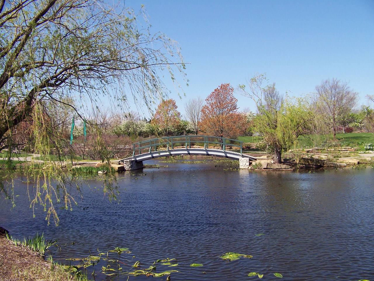 Monet Bridge, late autumn in a park