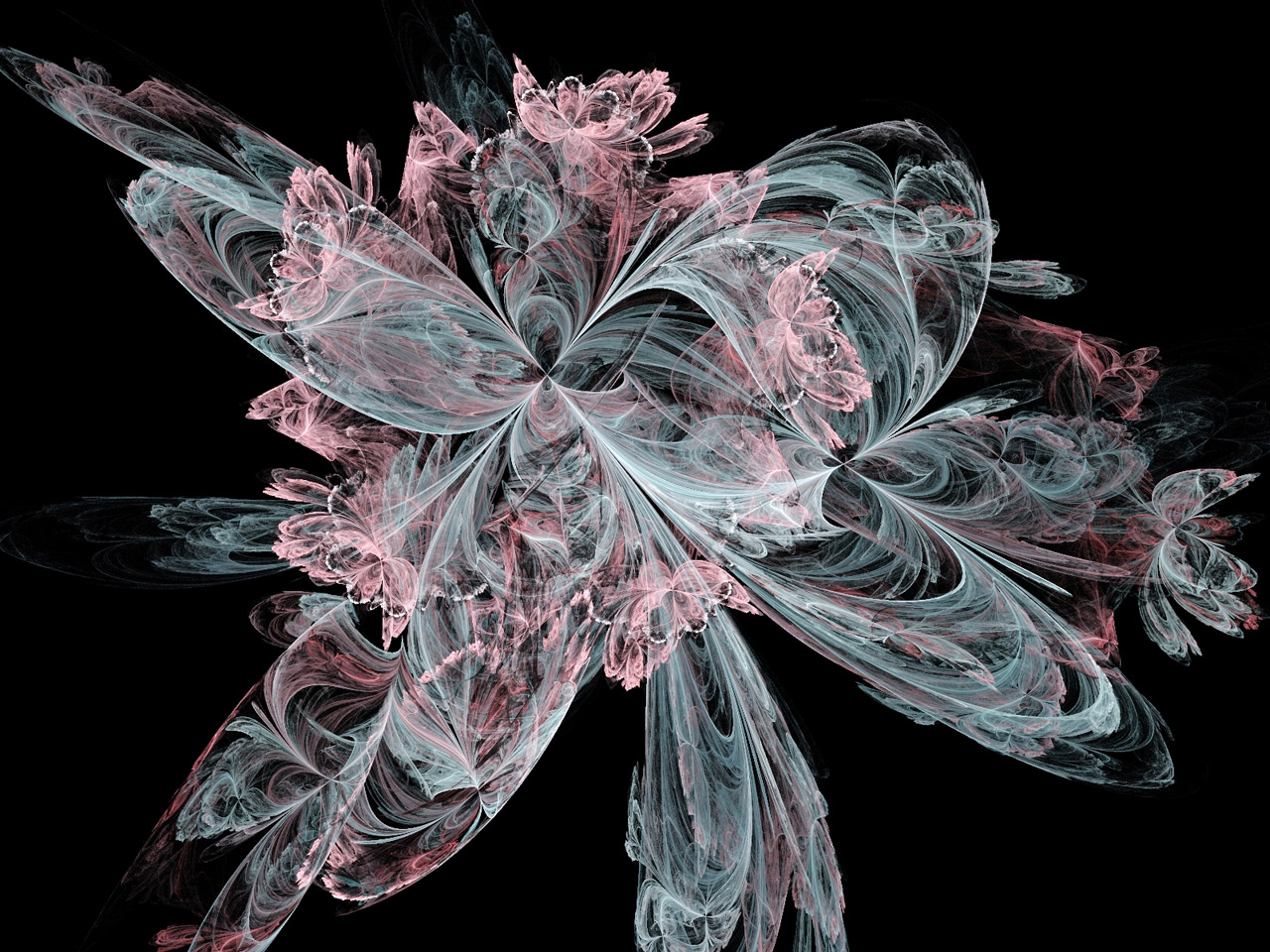 Aqua and Pink Swirls fractal