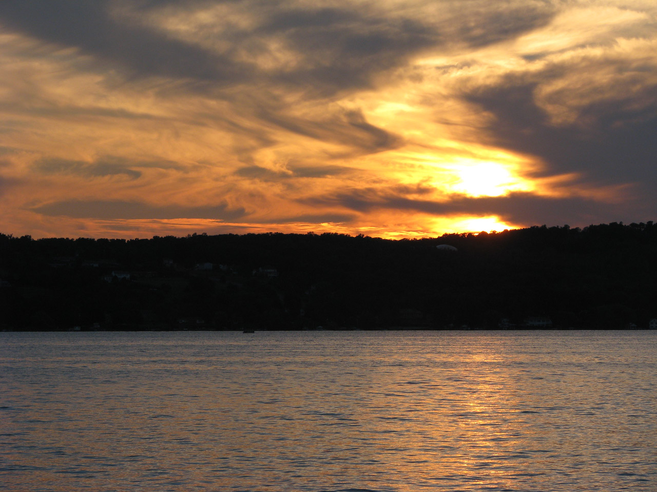 Sun setting over the Finger Lakes in Upstate New York